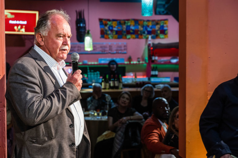 SAN FRANCISCO, CA - March 30 - John Gilmour attends Teach With Africa 15th Anniversary Celebrations on March 30th 2023 at Bissap Baobab SF @ 2243 Mission St, SF, CA 94110 US in San Francisco, CA (Photo - Ando Caulfield for Drew Altizer Photography)